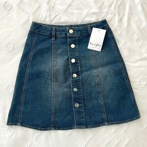 Love, Fire Women's Denim Miniskirt Size 00 NWT